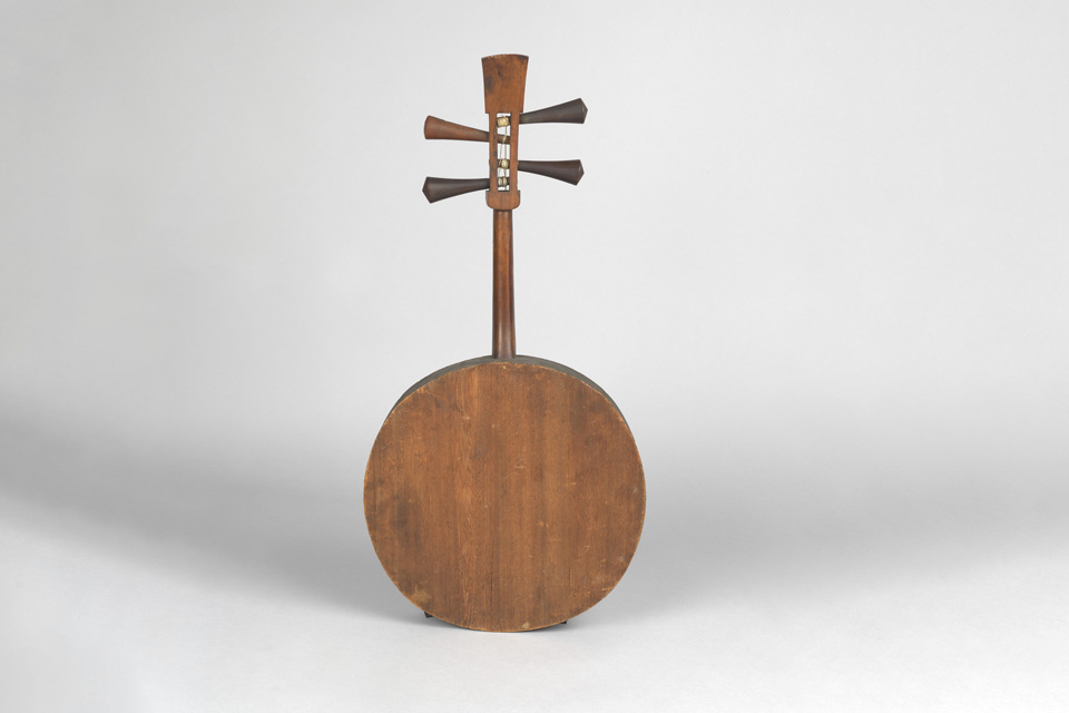 A wooden stringed instrument from China.